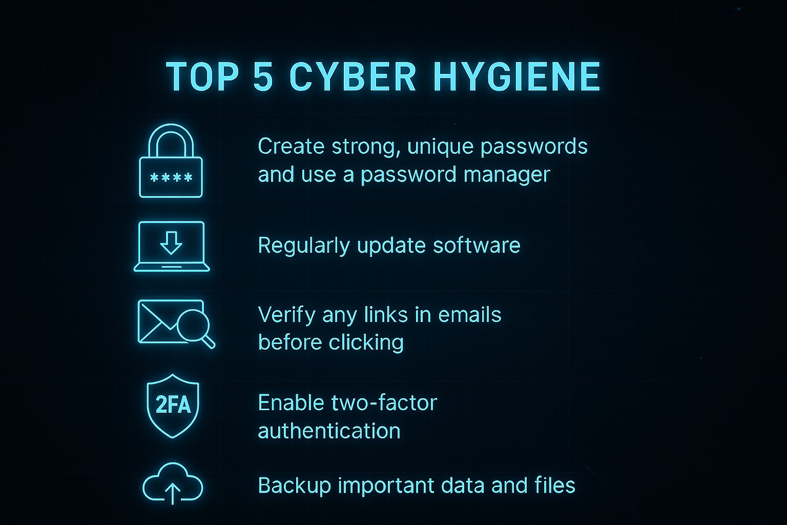 Top 5 Cyber Hygiene Habits Infographic